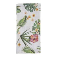 26" x 18" Hibiscus and Tropical Leaves Kitchen Towel