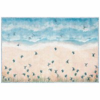 29" x 47" Natural Baby Sea Turtles Hatching on the Beach Indoor/Outdoor Rug
