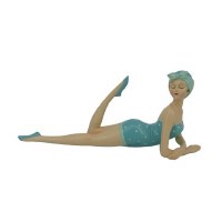 13" Seafoam Bathing Beauty Beach Lady Laying on Her Stomach