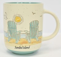 18 Oz Sanibel Island Two Blue Adirondack Chairs Ceramic Mug