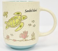 18 Oz Sanibel Island Two Green Sea Turtles Ceramic Mug