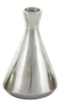 8" Silver Metal Cone Vase