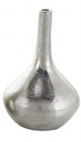 8" Silver Metal Teardrop Vase