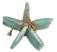 Set of Three 6" Mint Polyresin Faux Starfish Figurines
