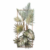 48" x 24" Tropical Foliage in a Frame 1 Metal Wall Art Plaque MM077