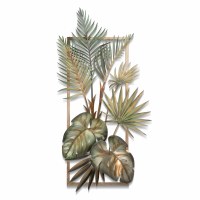 48" x 24" Tropical Foliage in a Frame 2 Metal Wall Art Plaque MM078