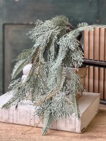 27" Faux Frost Green Pine Mix Hanging Spray