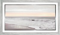 26" x 46" Sandy Beach Waves Coastal Gel Framed Print