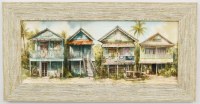 11" x 21" Easy Street Coastal Gel Textured Print in a Distressed Sand Frame