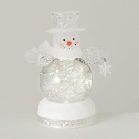 10" LED Clear Snowman Shimmer Globe