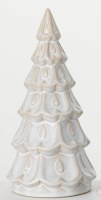 10" Cream and White Ceramic Tree