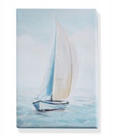 24" x 16" Light Blue Sailboat Canvas
