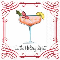 5" Square "In the Holiday Spirit" Beverage Napkins