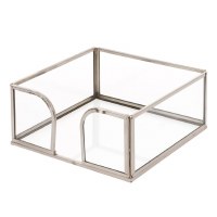 Silver Edge Glass Beverage Napkin Holder