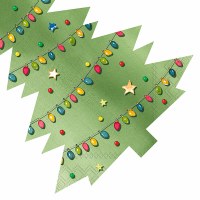 Pack of 12 6" Christmas Tree Shaped Napkins