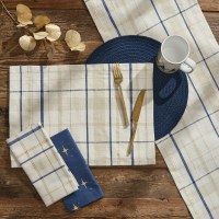 13" x 19" Blue and Gold Plaid Placemat