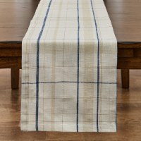 14" x 54" Blue and Gold Plaid Table Runner