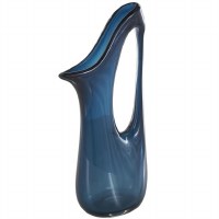 21" Blue Glass Vase With a Hole