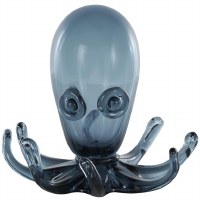 8" Blue Glass Octopus Figurine