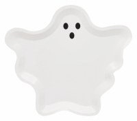 Pazck of Eight 8" Round Ghost shape Halloween Paper Plates