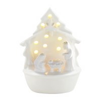 5" LED White Nativity Scene Sitter by Mud Pie