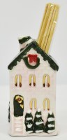 3" Ceramic Holiday House Toothpick Holder by Mud Pie