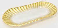 6" x 12" Oval Gold Rim Glass Tray by Mud Pie