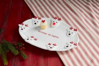 11" x 16" LED Oval Ceramic Reindeer Tray by Mud Pie