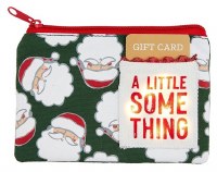 4" x 6" LED Santa Heads " A Little Something" Zipper Pouch by Mud Pie