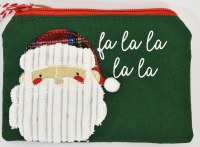 4" x 6" LED Santa Head Zip Pouch by Mud Pie