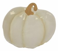 4" White Ceramic Pumpkin Shaped Plate by Mud Pie