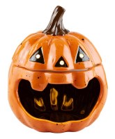 6" LED Ceramic Pumpkin Candy Dish by Mud Pie