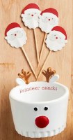 3" Round Ceramic "Reindeer Snacks" Reindeer Bowl With Toothpicks by Mud Pie