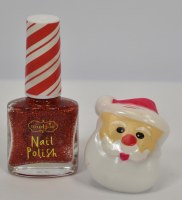 Red Nail Polish With a Squishy Santa Ring by Mud Pie