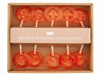 47" LED Battery Operated Jack-O-Lantern String Lights by Mud Pie