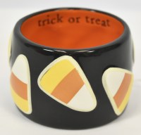 3" Glow in the Dark "Trick or Treat" Candy Corn Bowl by Mud Pie