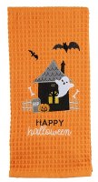 25" x 16" "Happy Halloween" Spooky House Kitchen Towel by Mud Pie