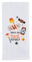 25" x 16" "Trick or Treat Yo'self" Halloween Candy Kitchen Towel by Mud Pie