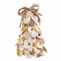 9" Gold and Natural Oyster Shell Tree by Mud Pie