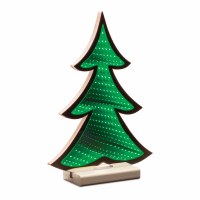 12" LED Green Christmas Tree Battery Operated Infinity Light