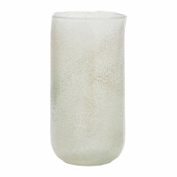 11" Distressed White Textured Glass Vase