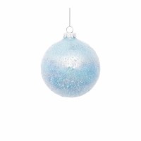 4" Blue Textured Glass Onion Ornament