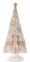18" Whitewash and Brown Forest Animals Polyresin Tree