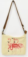 10" New Flamingo Canvas Sling Purse