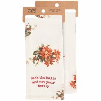 28" x 18" "Deck the Halls and Not Your Family" Christmas Kitchen Towel