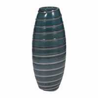 15" Blue and Gray Swirl Glass Vase