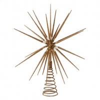 16" Champagne and Gold Starburst Foldable Tree Topper