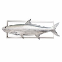 17" x 47" Tarpon in a Frame Coastal Metal Wall Art Plaque MM233