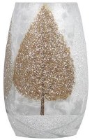 5" LED Frost and Gold Tree Vase