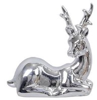 5.5" Silver Deer With It's Head Turned to the Right Statue